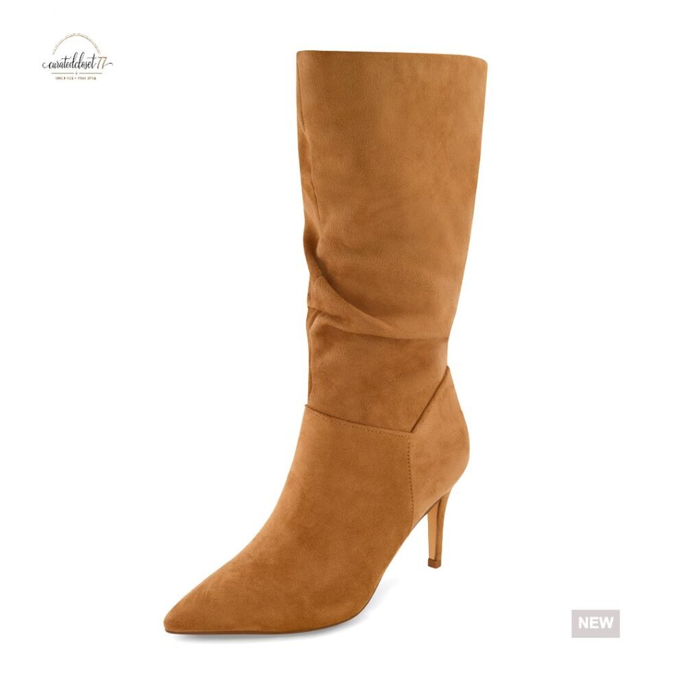 Vegan Suede Mid-Calf Boots with Memory Foam, 3-Inch Heel, Wide Width